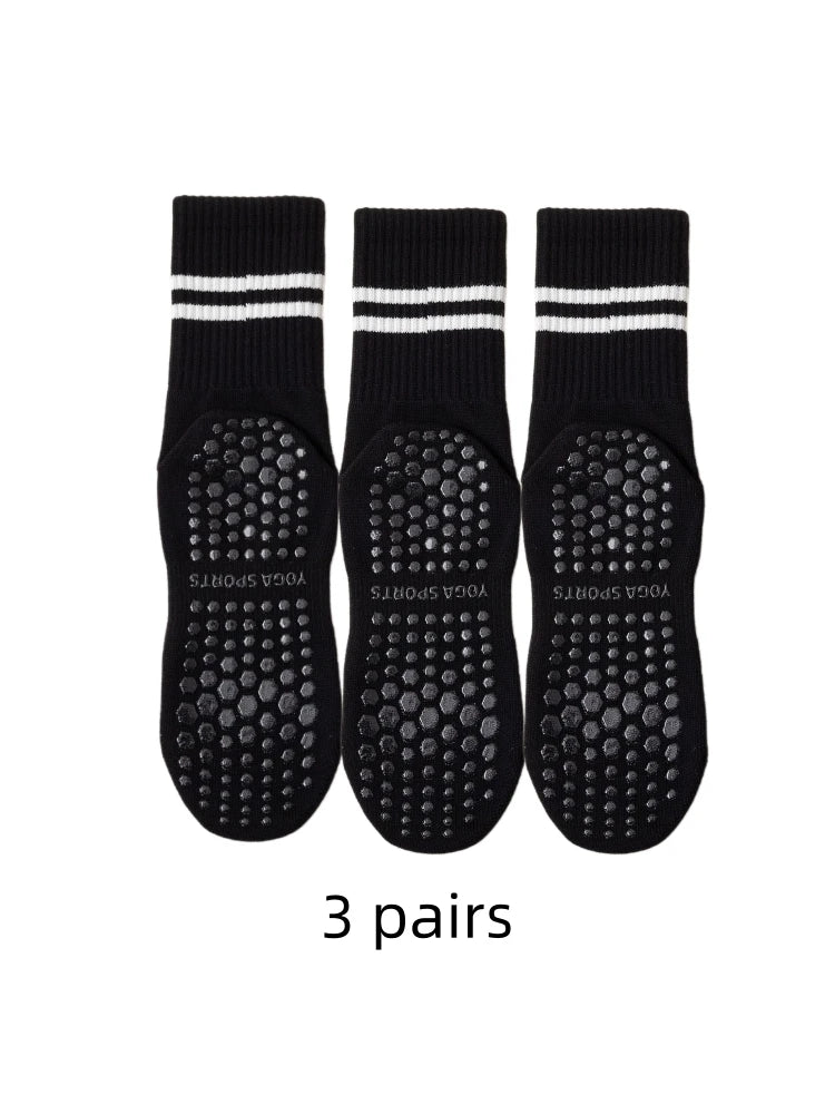 Kit 3 Pares de Meias Yoga Femininas Antiderrapantes**
