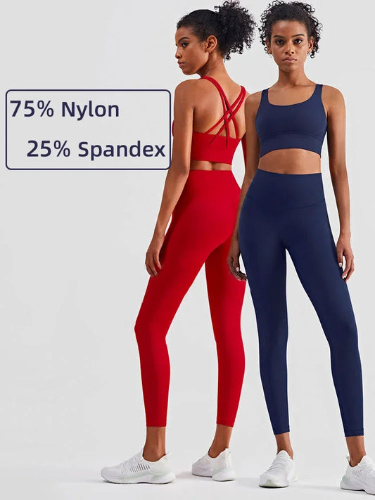 Conjunto Fitness Feminino Top Push Up e Legging Yoga**