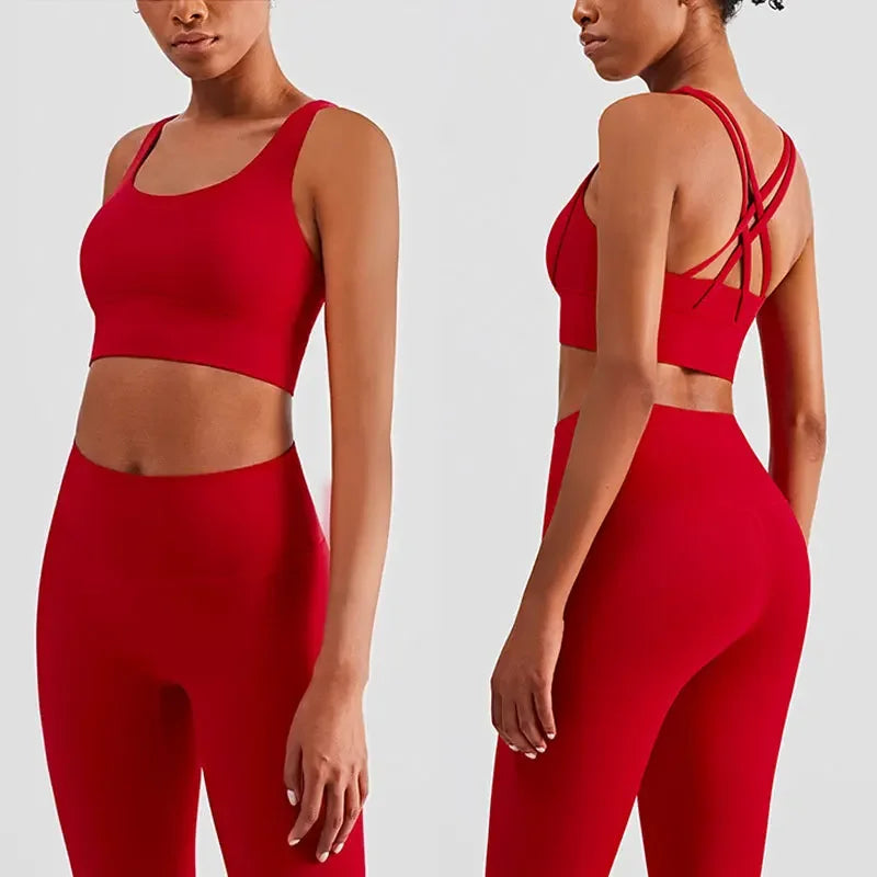 Conjunto Fitness Feminino Top Push Up e Legging Yoga**