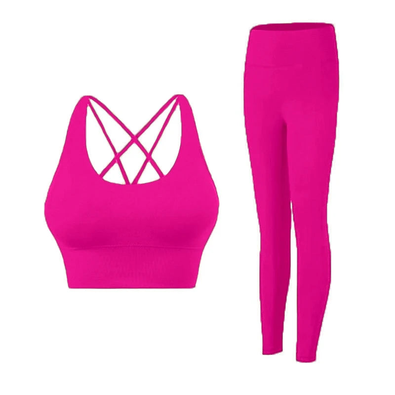 Conjunto Fitness Feminino Top Push Up e Legging Yoga**