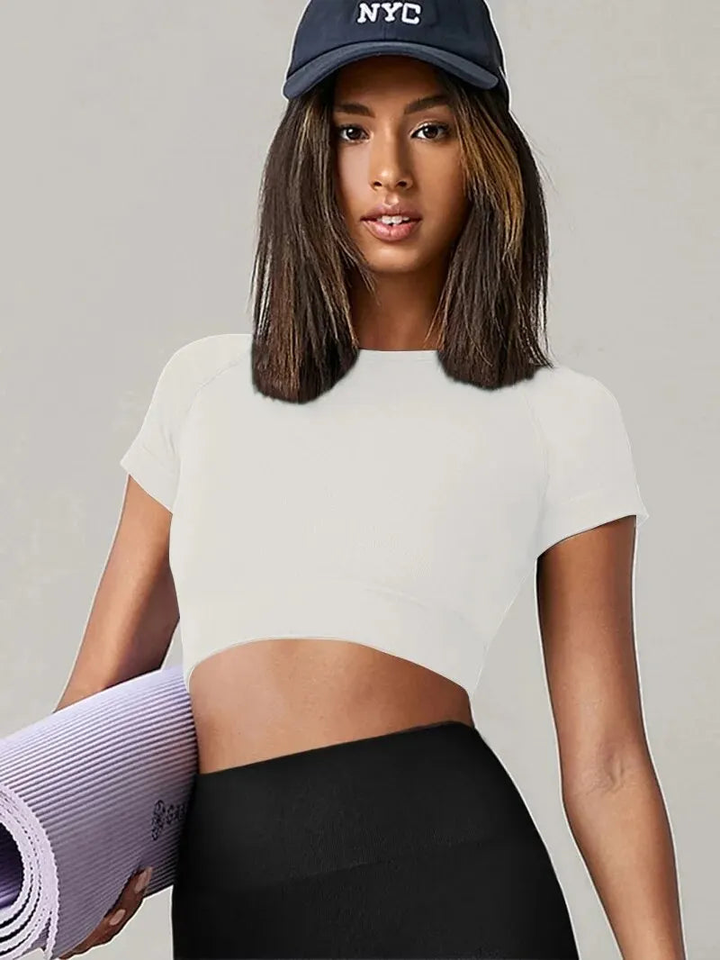 Camiseta Feminina Fitness Seamless Manga Curta