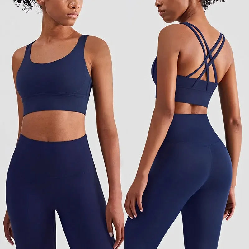 Conjunto Fitness Feminino Top Push Up e Legging Yoga**