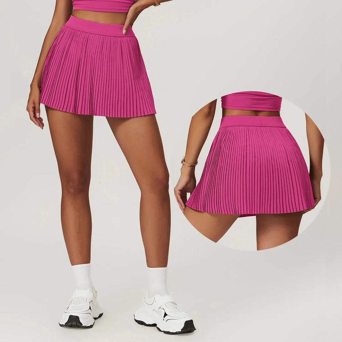 Saia Fitness Feminina 2 em 1 para Tênis e Golfe Plissada