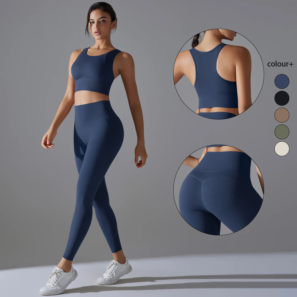 Conjunto Fitness Feminino Top Cropped e Calça Yoga
