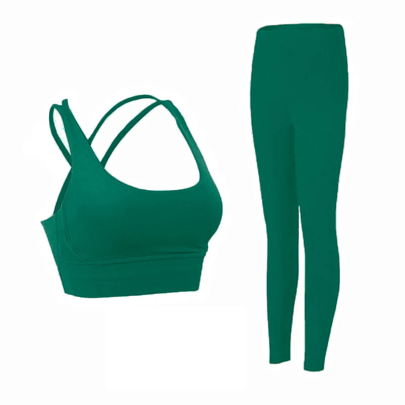 Conjunto Fitness Feminino Top Push Up e Legging Yoga**