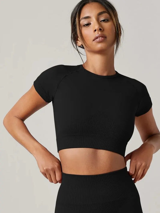 Camiseta Feminina Fitness Seamless Manga Curta
