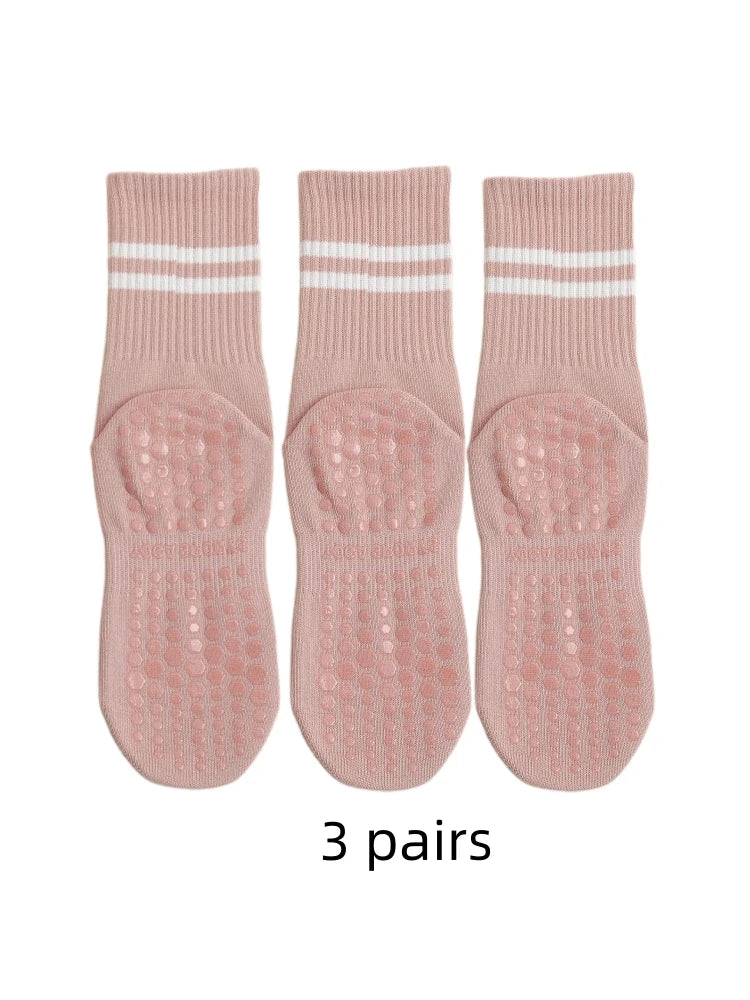 Kit 3 Pares de Meias Yoga Femininas Antiderrapantes**