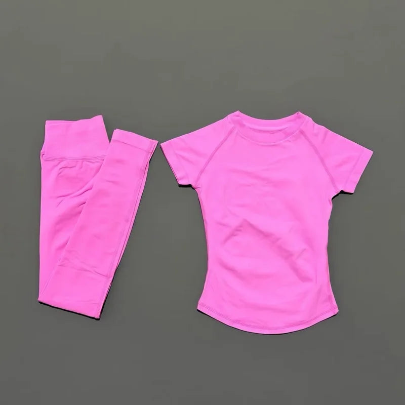 Conjunto Fitness Feminino Top e Shorts Canelados Seamless**