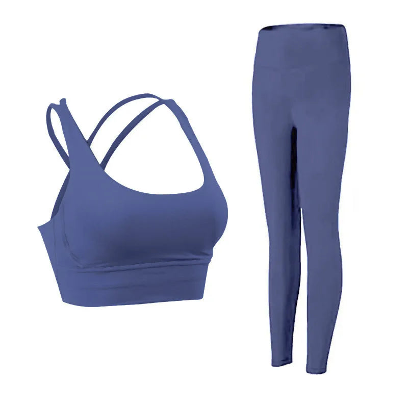Conjunto Fitness Feminino Top Push Up e Legging Yoga**