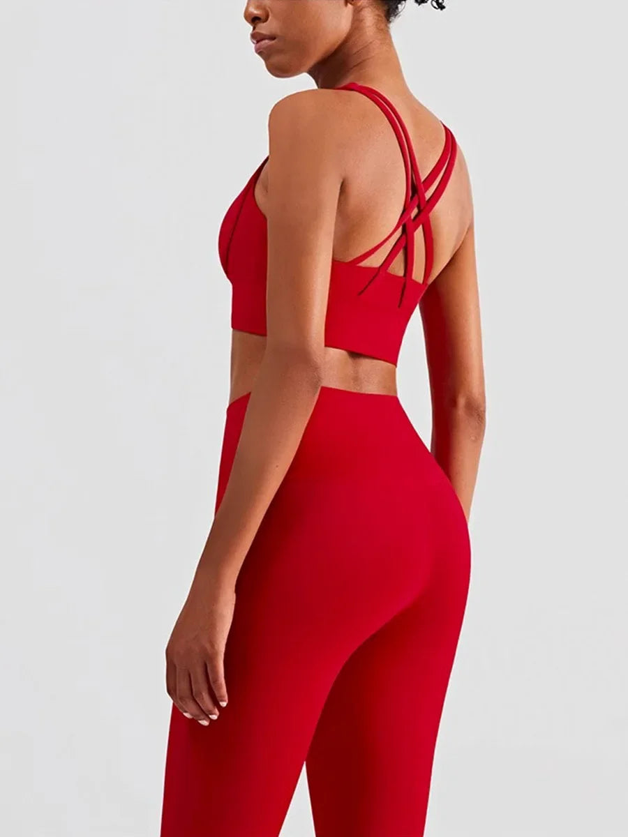 Conjunto Fitness Feminino Top Push Up e Legging Yoga**