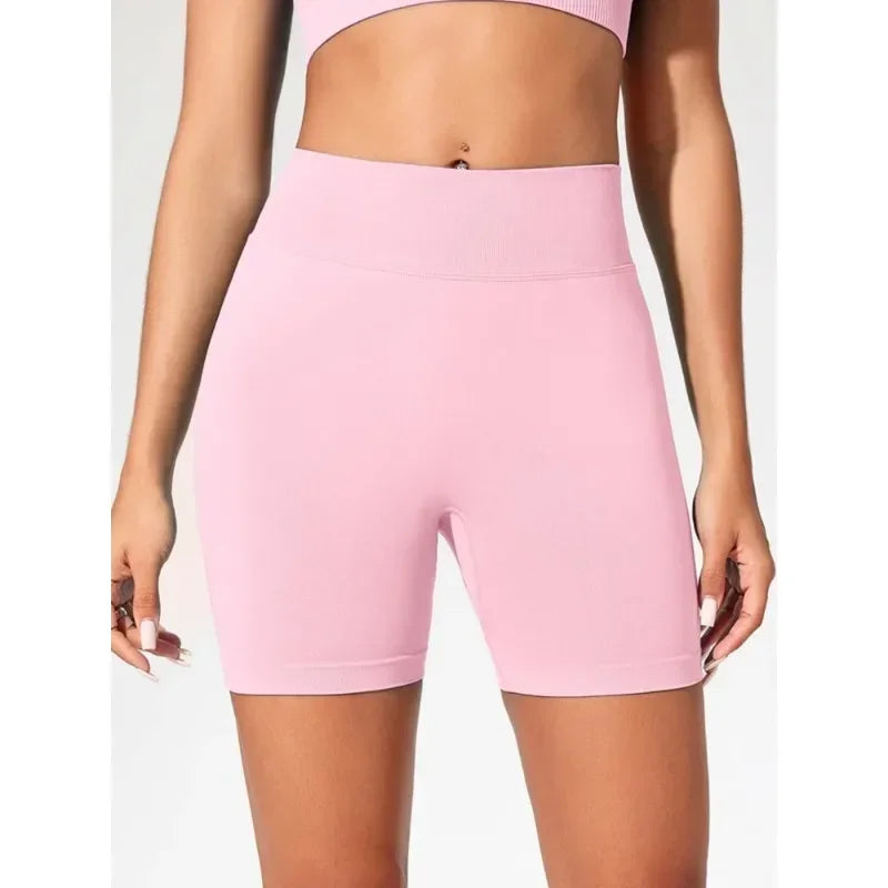 Shorts Feminino Yoga Fitness Cintura Alta Elástico