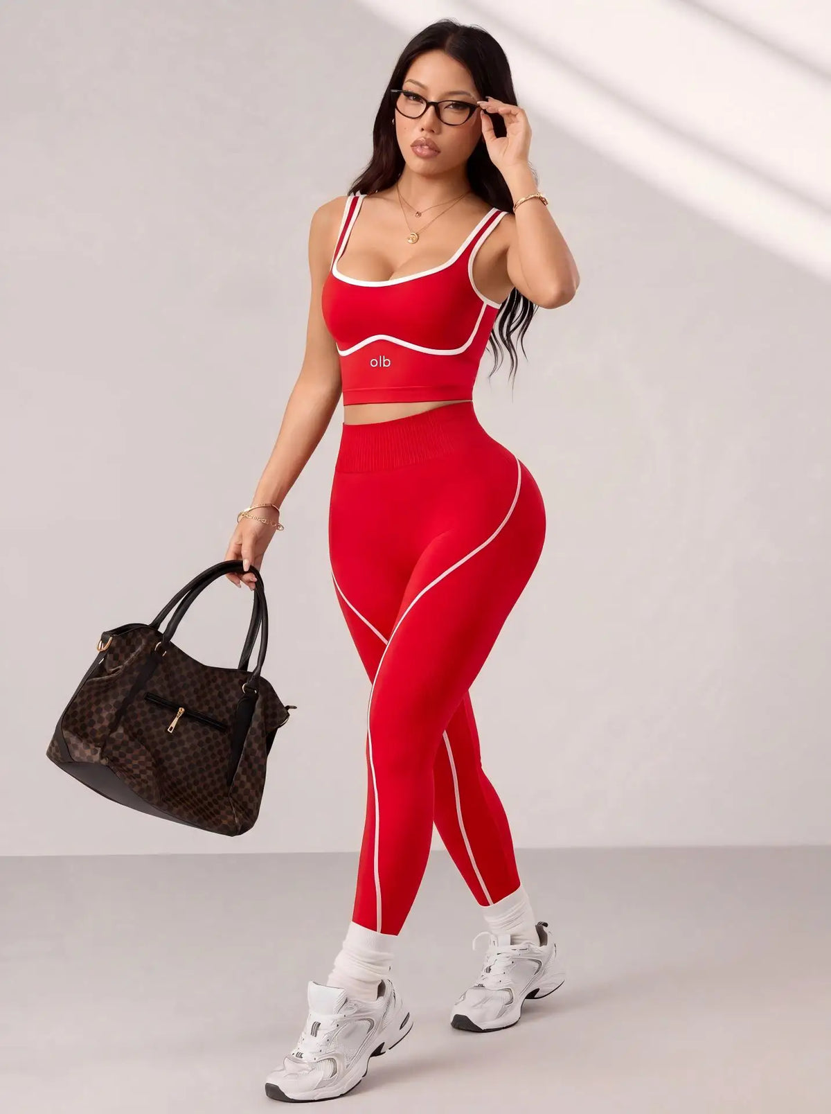 Conjunto Fitness Feminino Seamless Top e Calça Cintura Alta