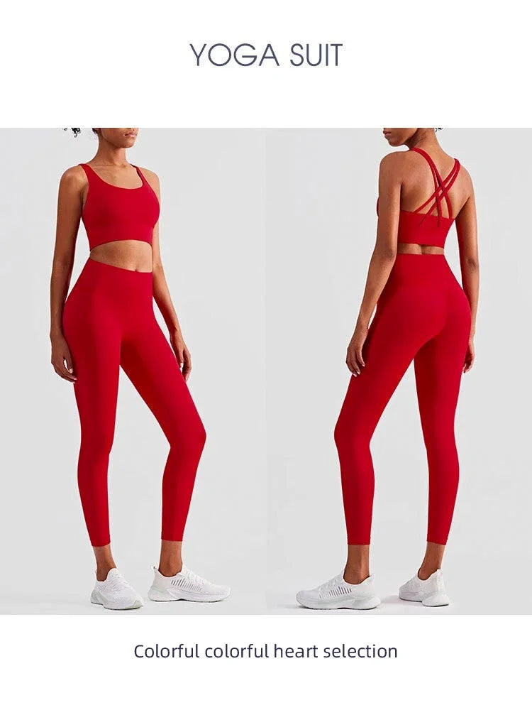 Conjunto Fitness Feminino Top Push Up e Legging Yoga**