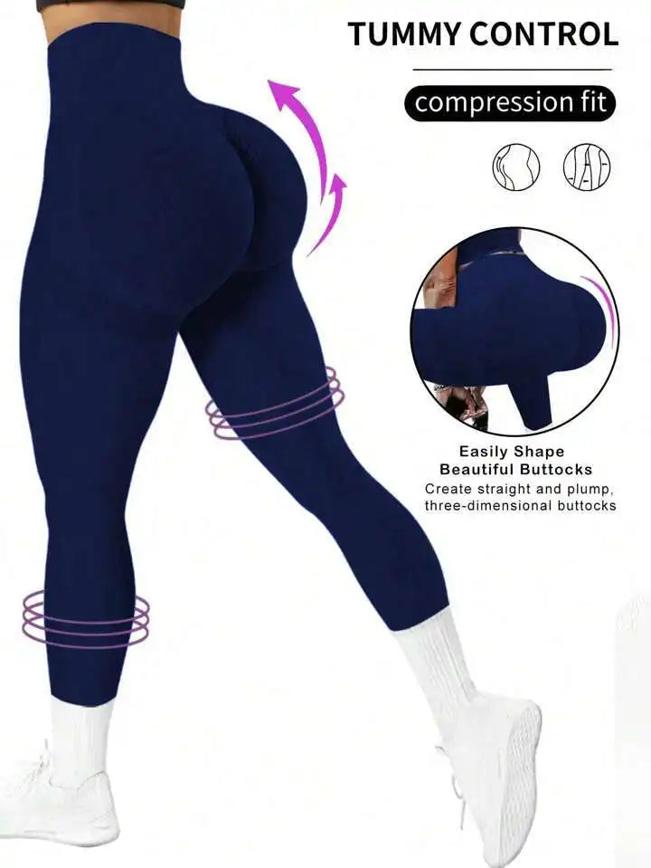 Calça Yoga Feminina Seamless Cintura Alta Modeladora**