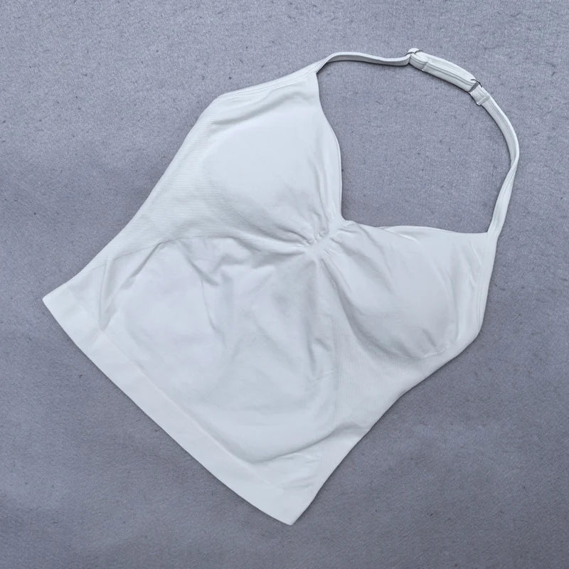 Top Fitness Feminino Strappy com Bojo Removível e Costas Nuas**