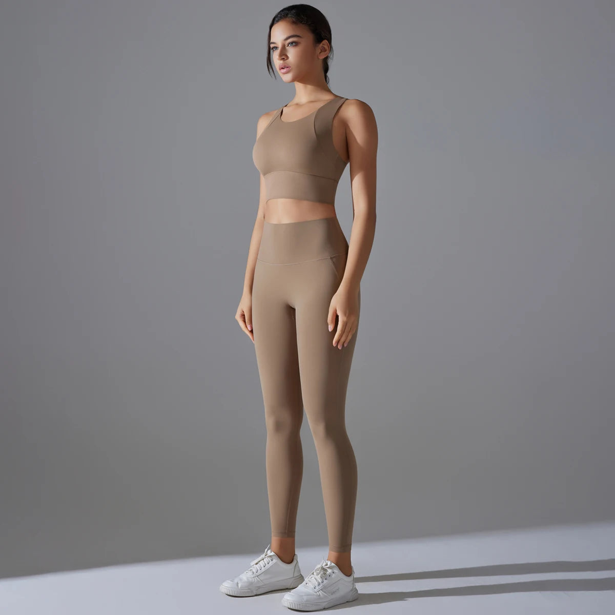 Conjunto Fitness Feminino Top Cropped e Calça Yoga