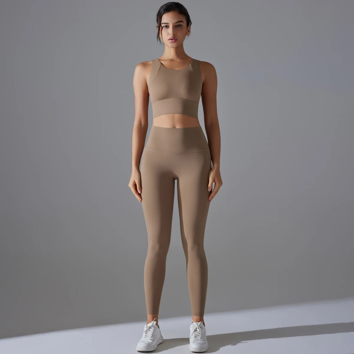 Conjunto Fitness Feminino Top Cropped e Calça Yoga