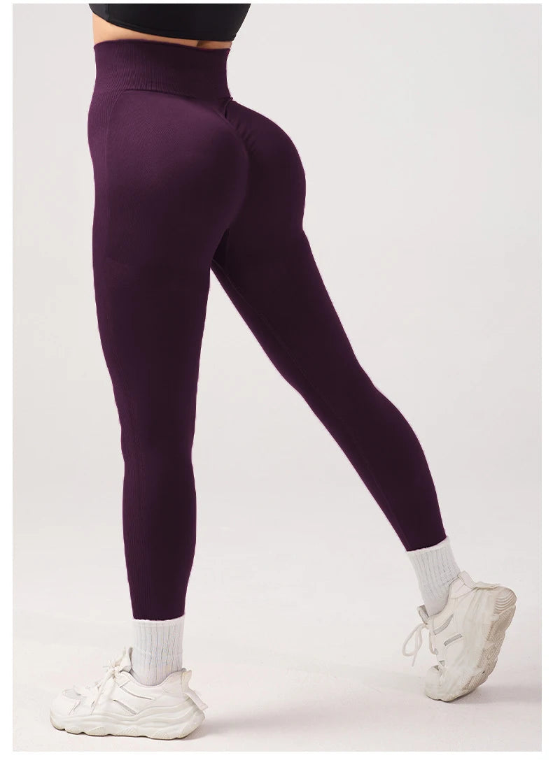 Calça Yoga Feminina Seamless Cintura Alta Modeladora**