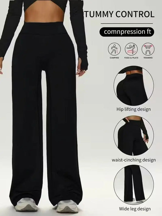 Calça Feminina Fitness Reta Leve e Respirável para Yoga**