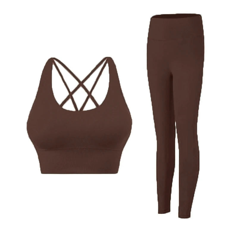 Conjunto Fitness Feminino Top Push Up e Legging Yoga**